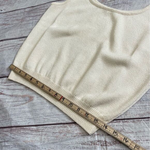 ST. JOHN Basics Santana Knit Sleeveless Scoop Neck Sweater Navy Blue Size Medium - Picture 3 of 6